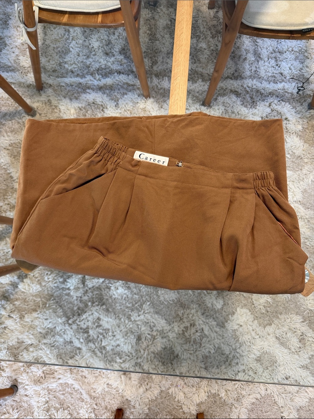 Vintage 100% Wool Pencil Skirt in Warm Brown